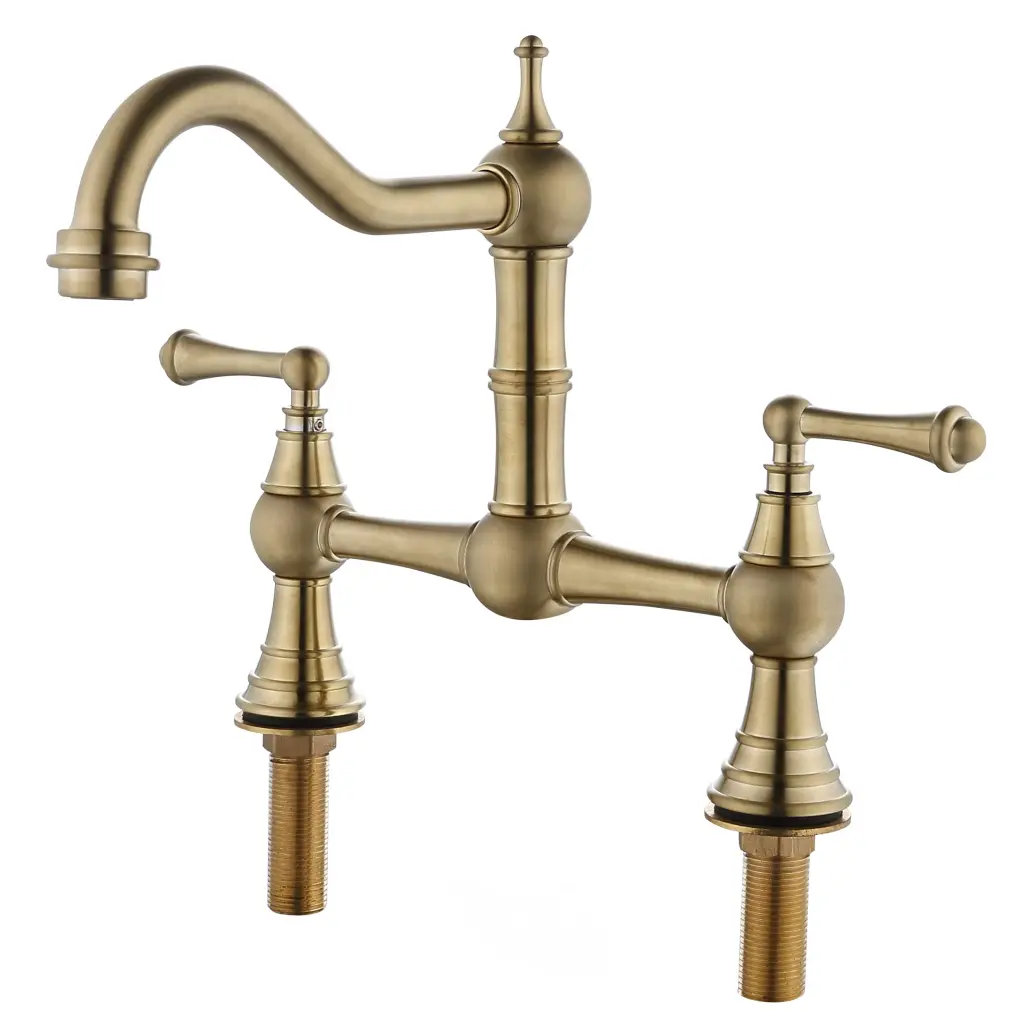 Double Handle Widespread Kitchen Faucet Traditional Handles w928 dongtu group