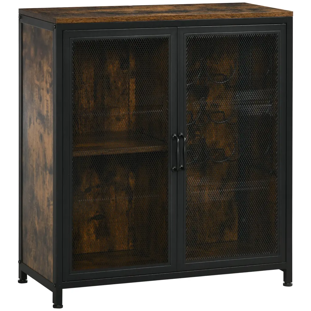 Homcom Industrial Wine Cabinet 9 Bottle Wine Rack Retro Liquor Storage aosom business