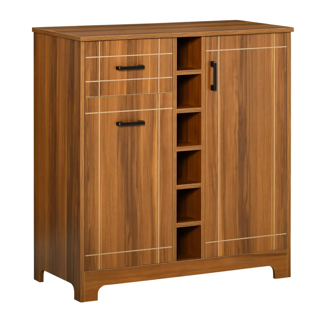 Homcom Retro Wine Cabinet 6 Bottles Wine Rack Sideboard Serving Bar aosom business