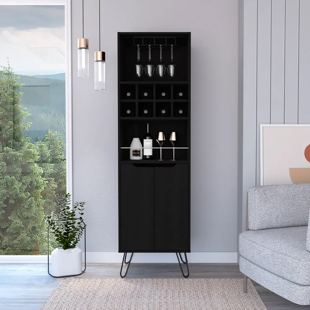 Depot E Shop Zamna H Bar Double Door Cabinet Built Wine Rack rta muebles colombia