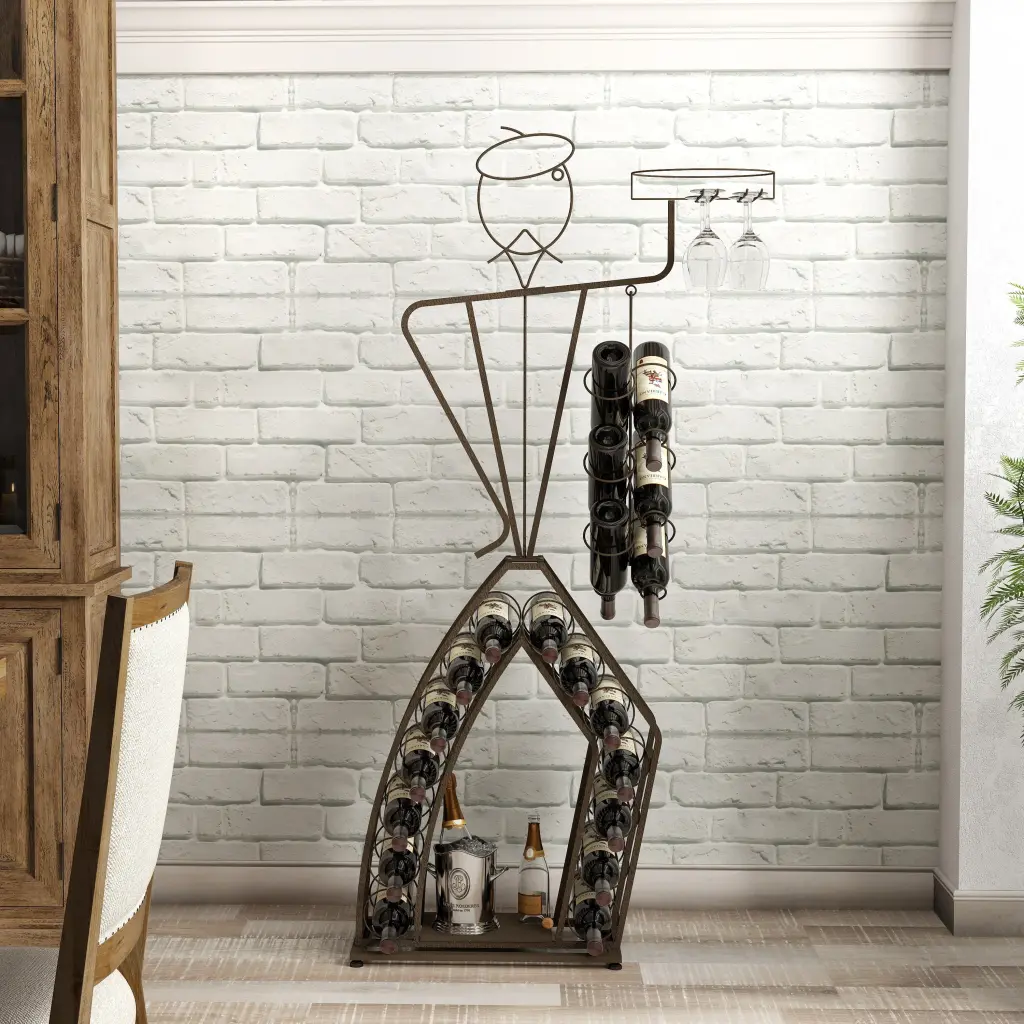 Unique Design Freestanding Wine Bakers Rack Storage Box Kitchen or Dining Room rnb