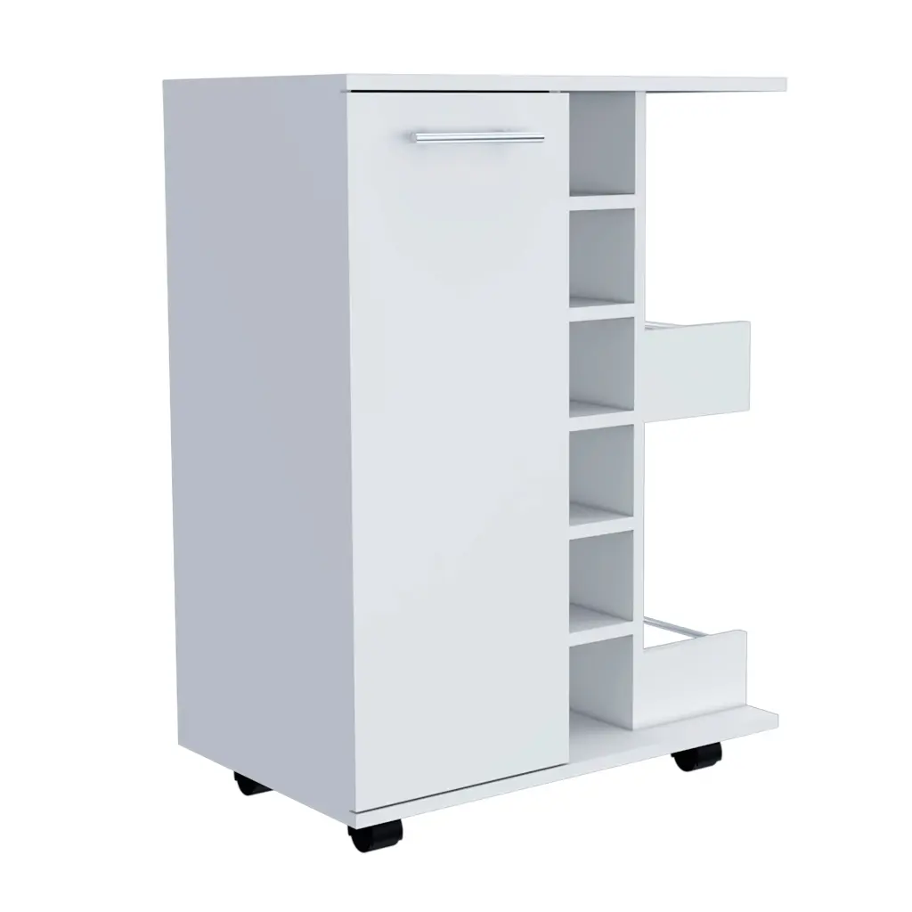 Bar Shopping Basket Two Shelves Four Casters Six Built Wine Rack rta mubles colombia