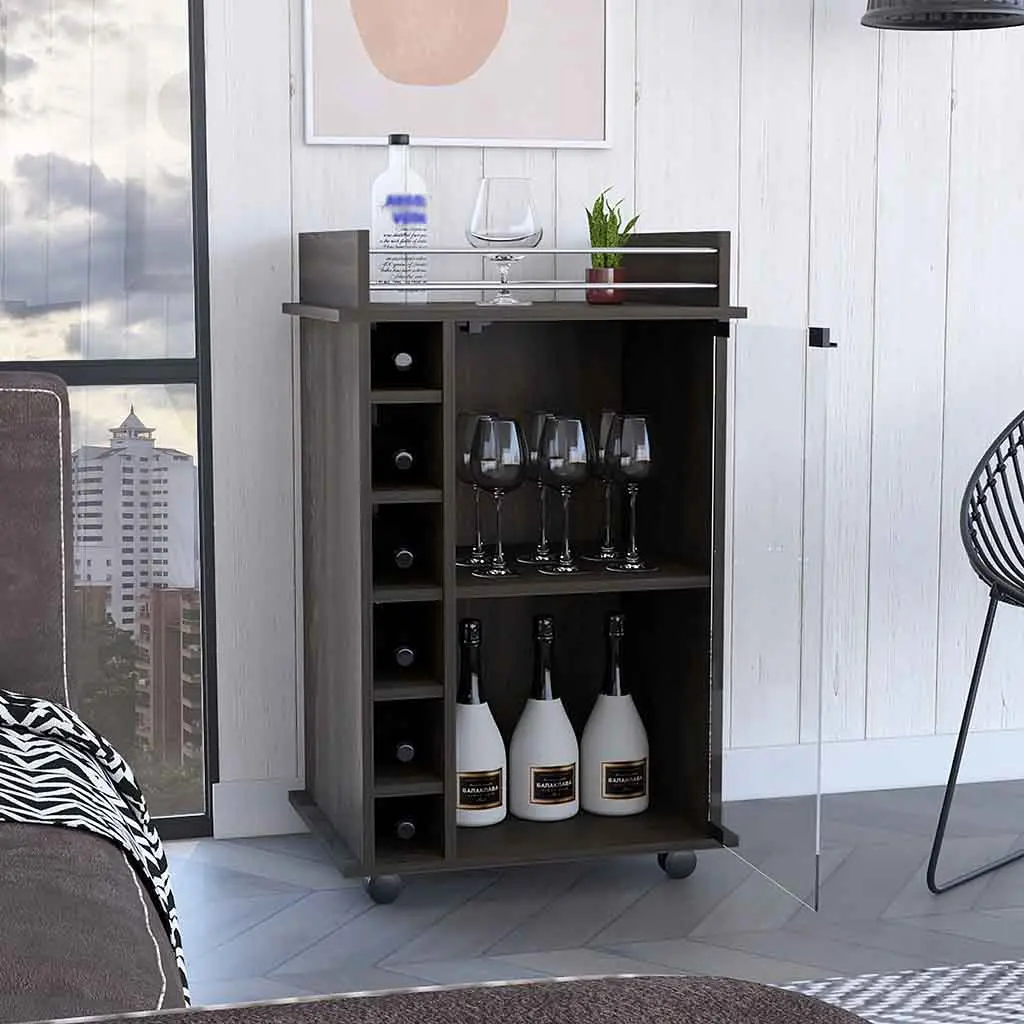 Bar Shopping Basket Baltimore Six Wine Cubbies Carbon Espresso Finish treevol furniture