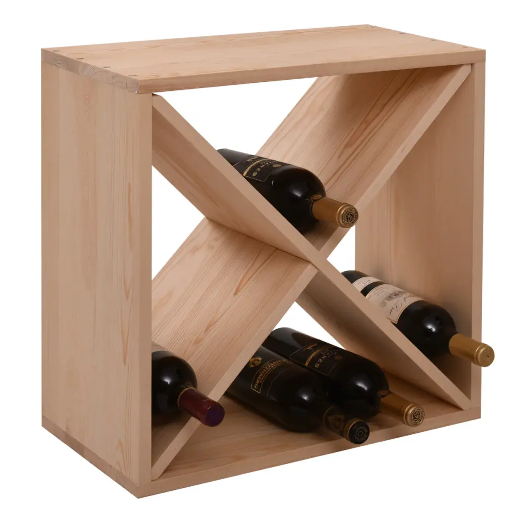 24 Bottle Modular Wine Rack Stackable Wine Storage Cube Bar Cellar or Kitchen w2181