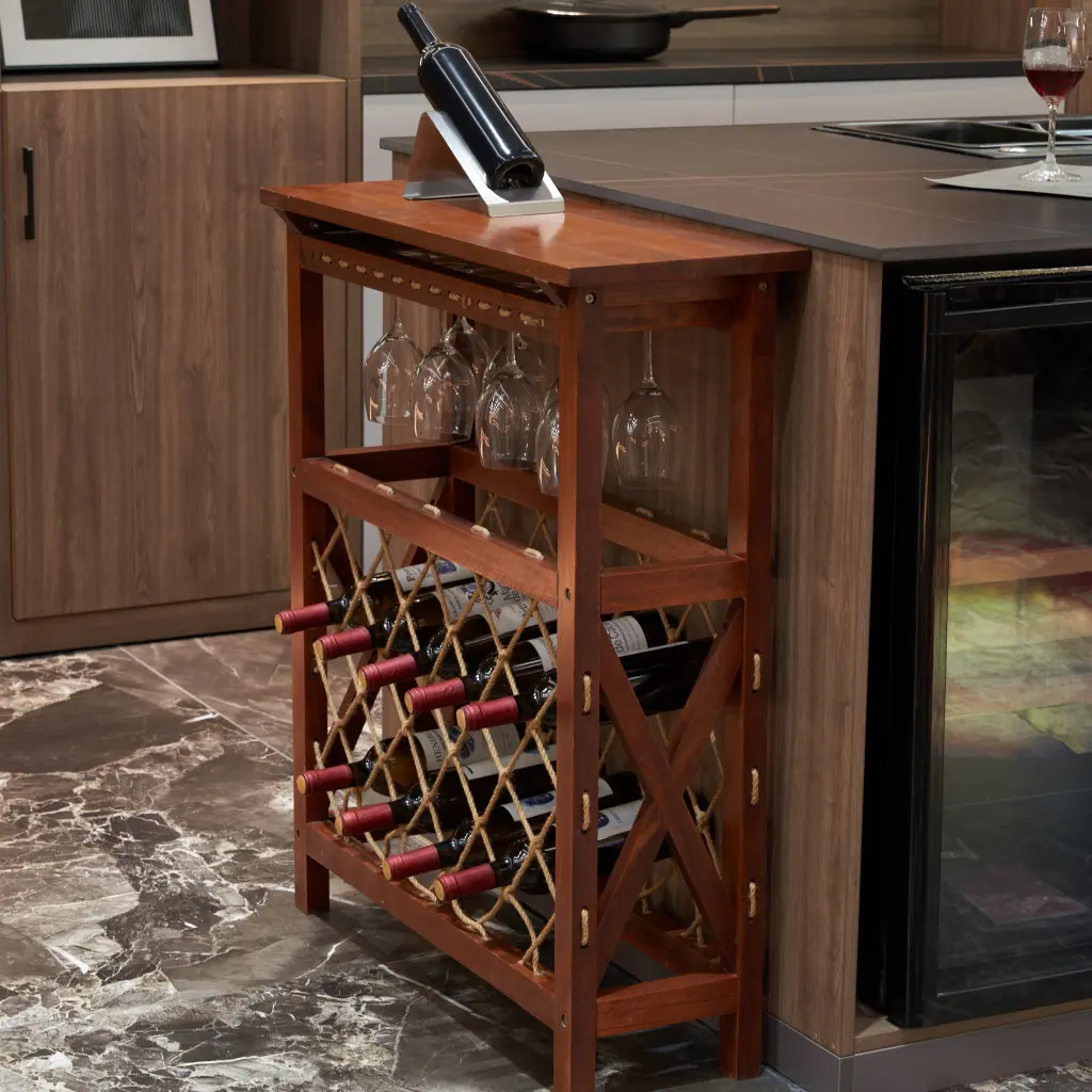 32 Bottles Freestanding Wine Rack Wine Storage Rack Freestanding Display w2221