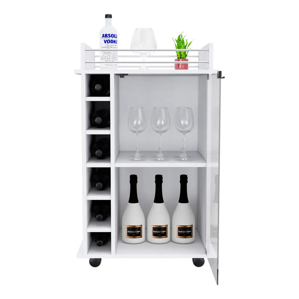 Bar Shopping Basket Baltimore Six Wine Cubbies Crystal Door Four Caster treevol furniture