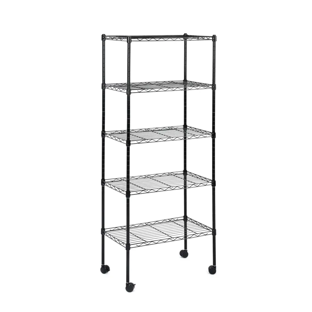 Heavy Duty 5 Tier Wire Metallic Shelving Unit - Stackable Storage Shelf w1134dhs