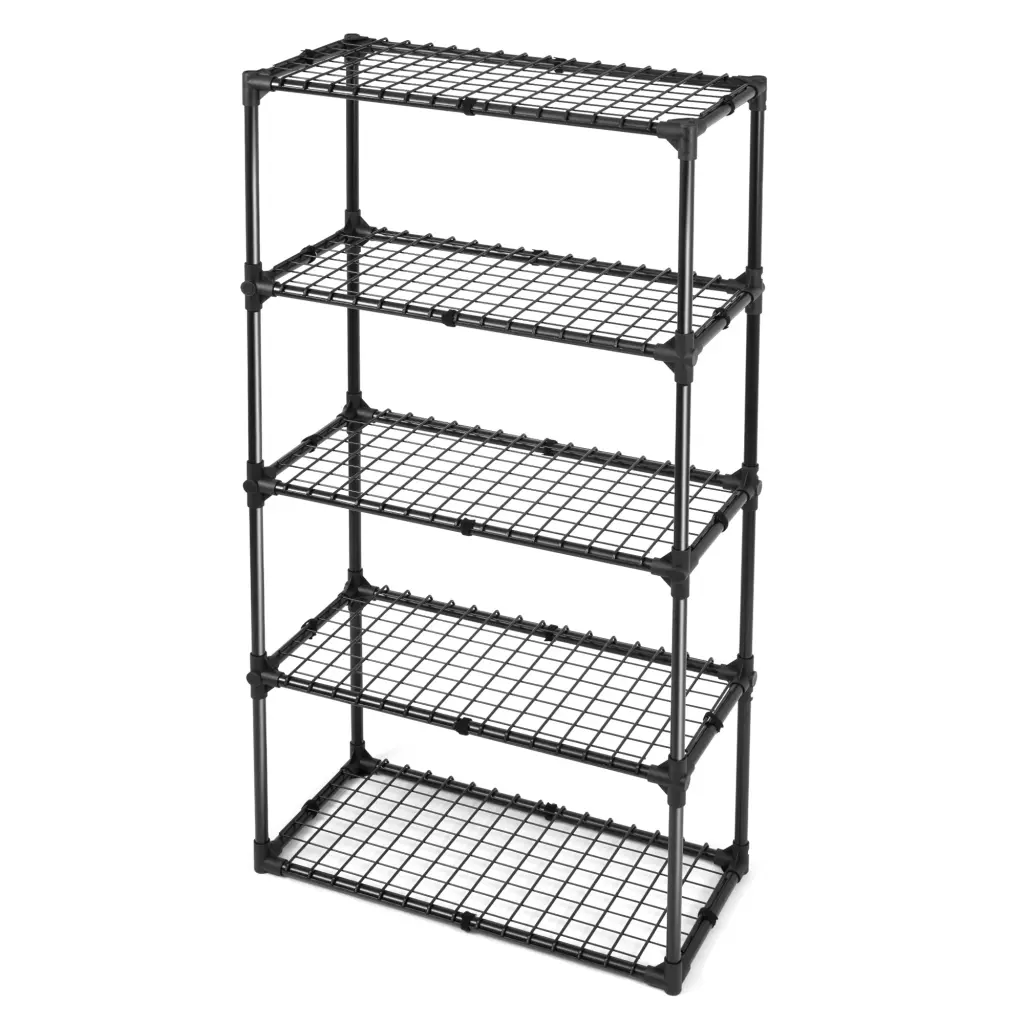 5 Shelf Black Alloy Metal Wire Rack 1 Pack Storage Organizer kangle store