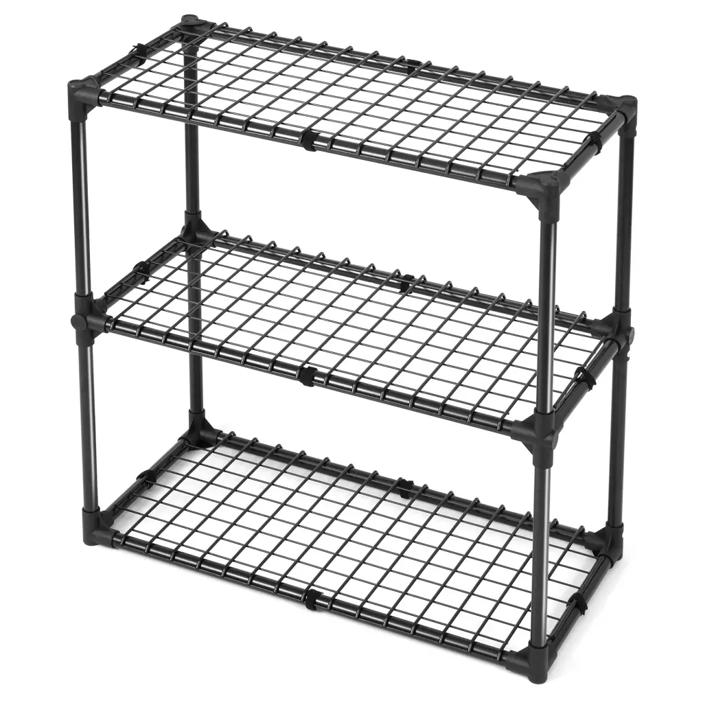 3 Shelf Wire Rack 1Pack Black Alloy Metal kangle store