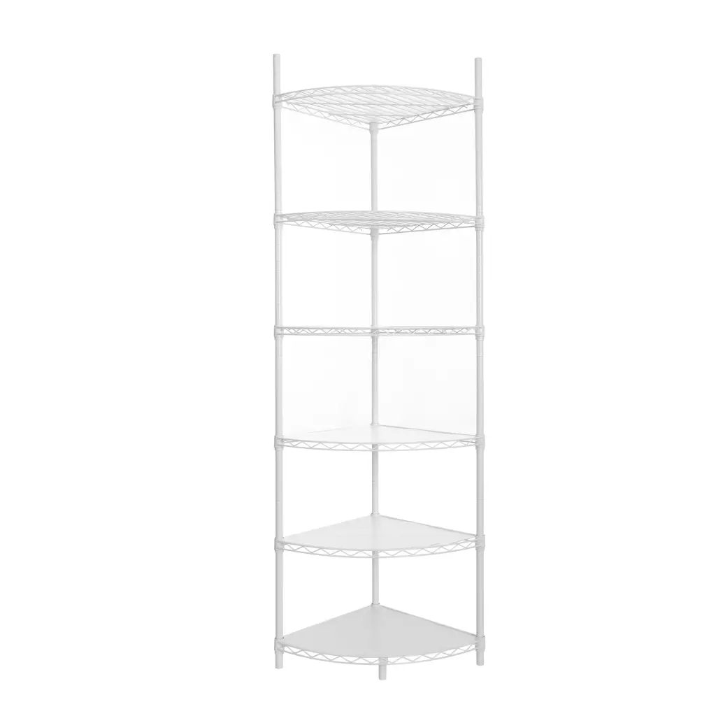 6 Tier Corner Wire Shelf Rack Customizable Metal Heavy Duty Free Standing Storage like it