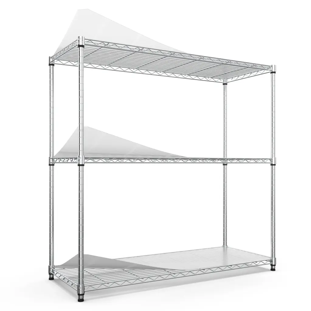 3 Tier Wire Shelving Unit 1050 Lbs NSF Height Customizable like it