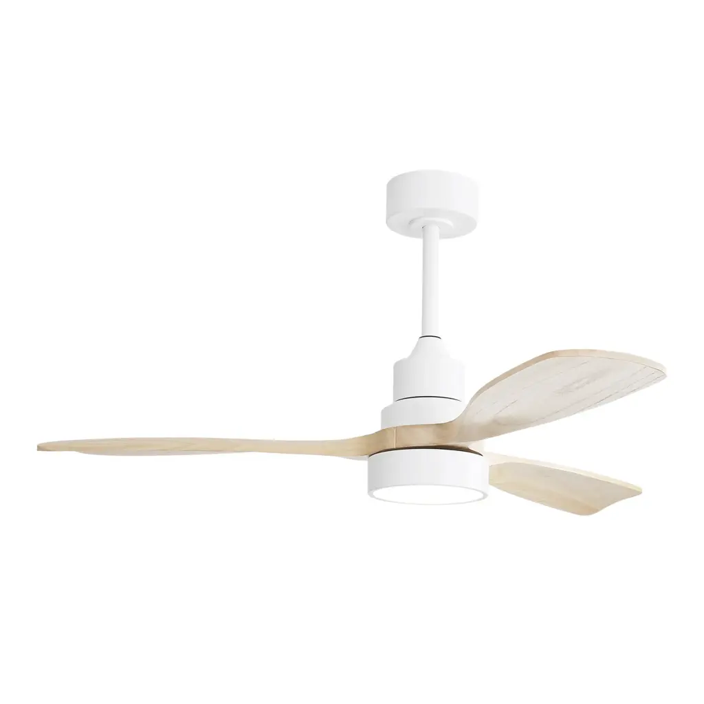 48 Inch Solid Wood Ceiling Fan Dimmable Light 6 Speed Reversible Blades ceiling fan with light