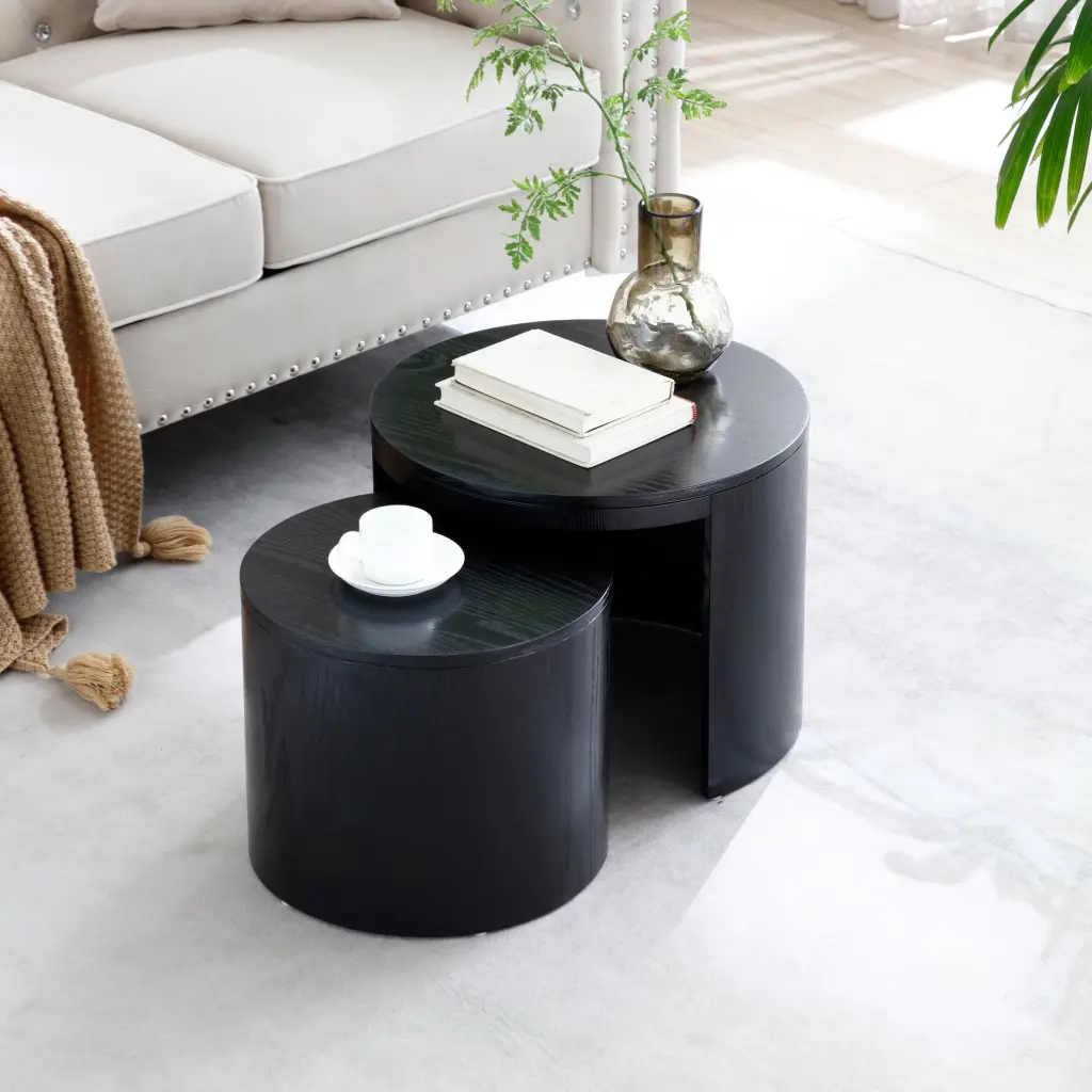 Coffee Tables MDF Ash Oak Walnut Veneer Side Table Coffee Table End Table Set aijiafurniture