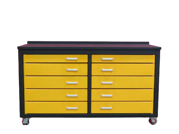 6Ft Storage Cabinet Workbench 10 Drawers Yellow American Design S chery industrial inc