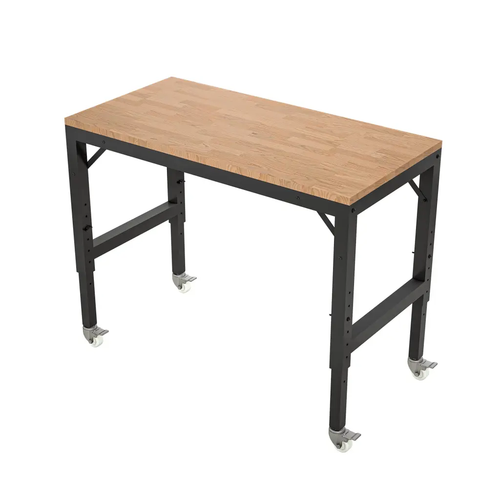 48 Inch Heavy Duty Workbench Garage Rubber Wood Shop Table hortus oasis