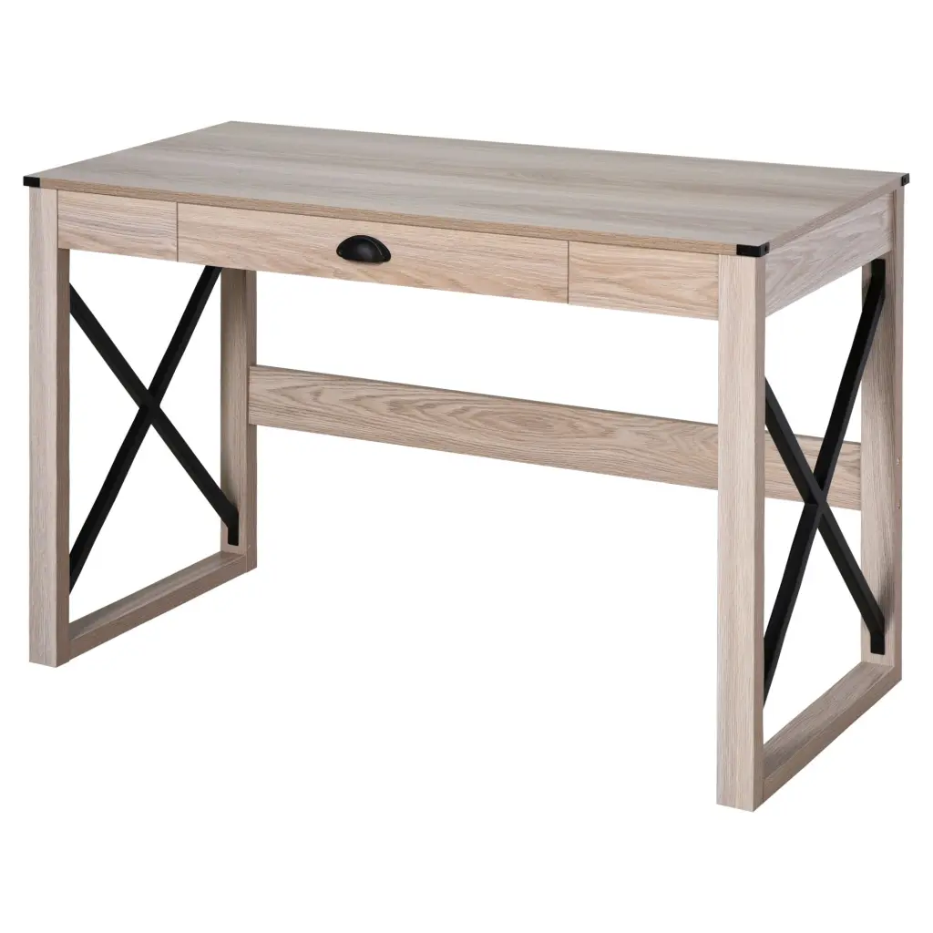 44 Inch Rustic Farmhouse Computer Desk Home Office Writing Desk aosom business