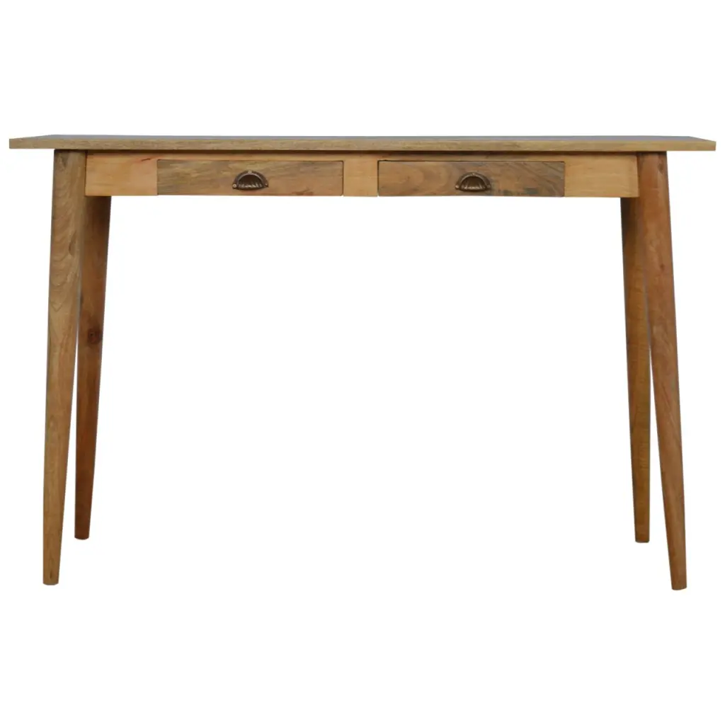 2 Drawer Nordic Writing Desk Oak Solid Wood - Minimalist Home Office Furniture artisan furniture