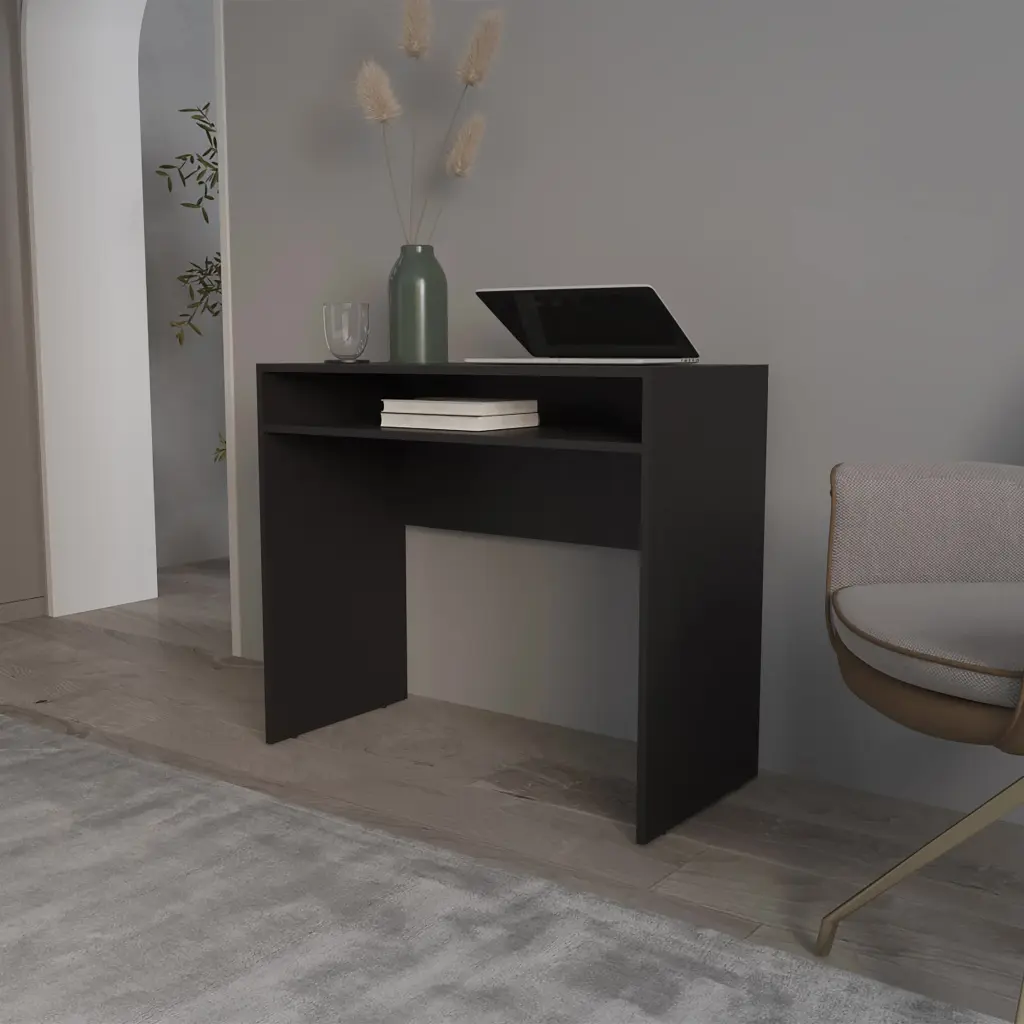 Black Desk Storage Black Stationery Melamine Study Desk Home Office furniture max